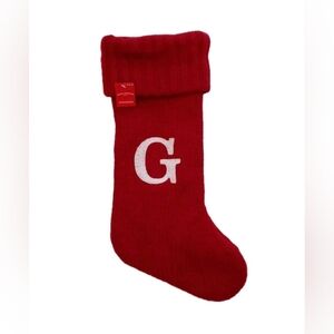 NWT Wondershop Target 19" Christmas Stocking Red Knit White Letter G